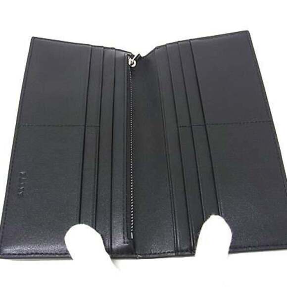 BALLY Men's Black Leather Bifold Long Wallet